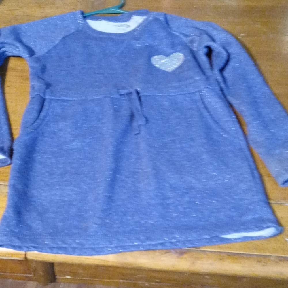 Blue sparkly dress with silver heart